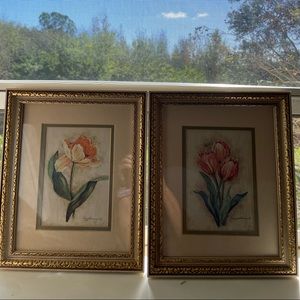 Beautiful botanicals (tulips)8x 10” with a gold frame.